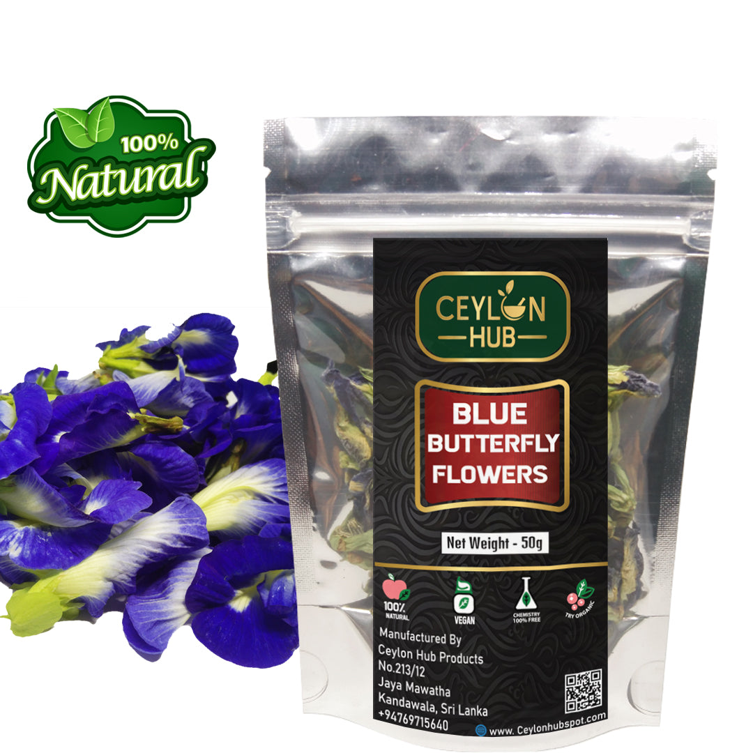 Dried Blue Butterfly Pea Natural Flowers Clitoria Ternatea Tea Herbal From Ceylon